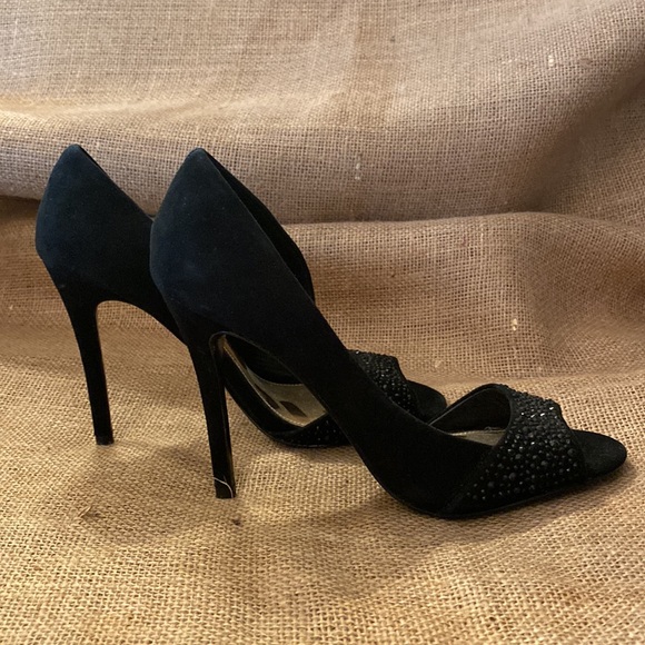 NWOT Coach suede heels with black rhinestones 🖤 - Picture 5 of 8